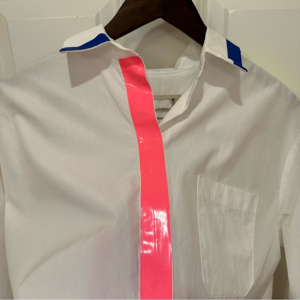 MaxMara Weekend “Flutterflies”Collection Label-Cut White Shirt Size:Medium 4/6 - Picture 8 of 16